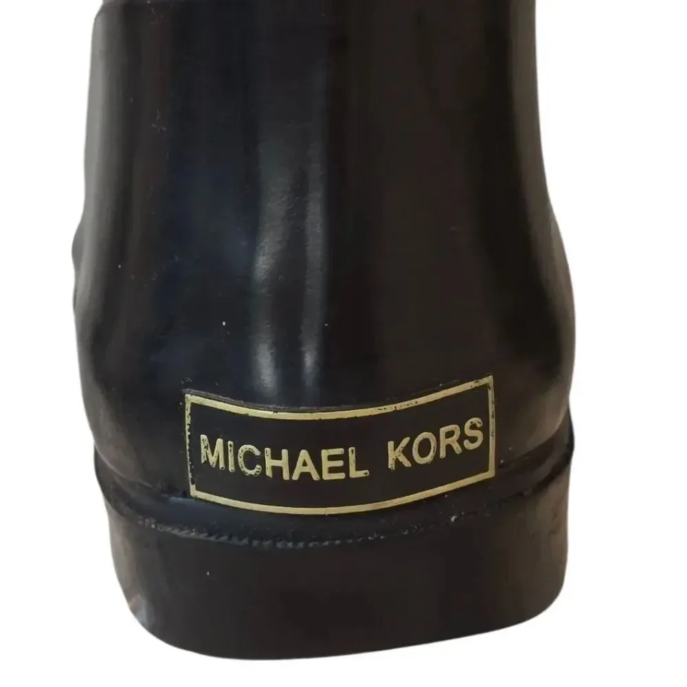 Michael Kors Daisy Logo-T Black & Gold Kids Rain Boots Size 3
